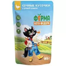 Мнямс сочные кусочки в желе для кошек с уткой Кот Федор 85г
