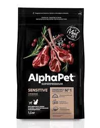 AlphaPet сухой корм для кошек с чувств.пищ Ягненок 