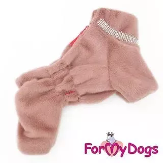 ForMyDog Комбинезон шубка пудровый для девочек 