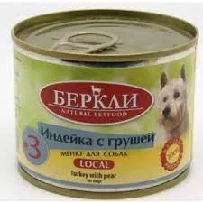 Беркли консервы для собак Индейка/груша №3 200гр
