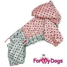 ForMyDog Комбинезон серебро/розовый в горох для девочек