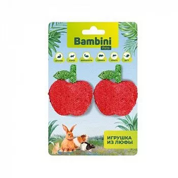 Bambini Pets Игрушка для грызунов "Яблочки" из люфы 2шт