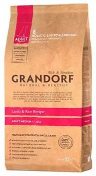 Grandorf д/соб Adult Med/Maxi д/сред/круп пород Ягненок/Индейка 