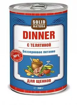 Solid Natura Dinner консервы для щенков со вкусом телятины 340 гр
