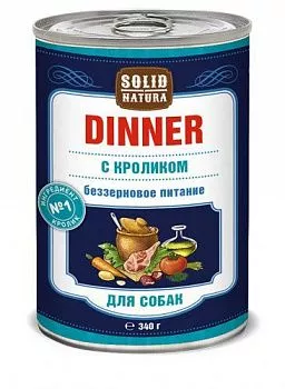 Solid Natura Dinner консервы для собак со вкусом кролика 340 гр