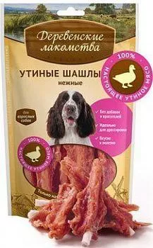 Деревенские лакомства для собак Шашлычки утиные 100г