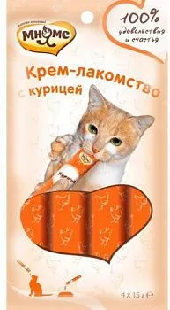 Мнямс Крем лакомство для кошек с курицей 4х15гр