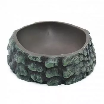 Экзомания Поилка круглая из искусственного камня Scaled Crocodile Neck Drinking Bowl 23см