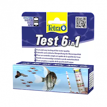 Tetra Тест 6в1 GH/KH/NO2/NO3/pH/Cl полоски для пресной воды 25шт