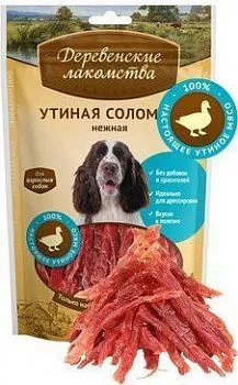 Деревенские лакомства для собак Утиная соломка нежная 90гр
