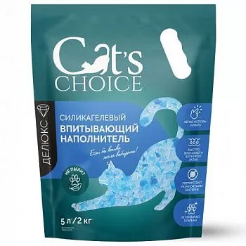 Cat's choice Силикагелевый впитывающий наполнитель  с синими гранулами