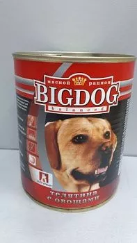 BIG DOG консервы для собак с телятиной и овощами 850гр