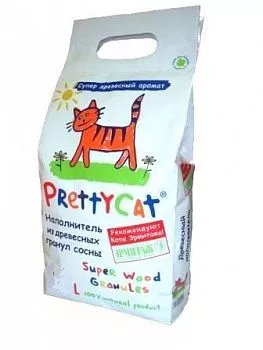 PrettyCat наполнитель древесный для кошачьих туалетов "Wood Granules"