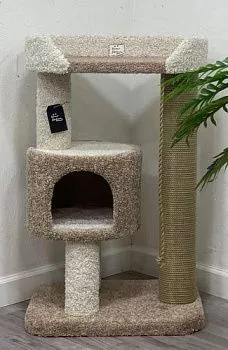 Когтеточка Гоша выс100см,основ60*45см,лежак 60*40см,дом40*40см 