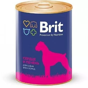 Brit консервы для собак с сердцем и печенью 850гр