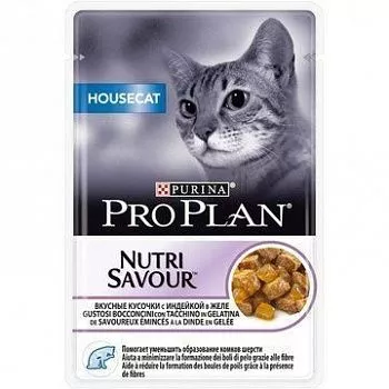 Pro Plan Housecat пауч для домашних кошек с индейкой в желе 85гр