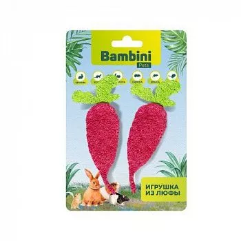 Bambini Pets Игрушка для грызунов "Редиски"из люфы 2шт