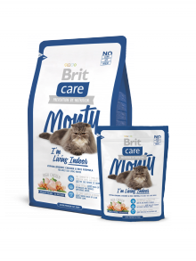 Brit Care Cat Monty I'm Living Indoor для кошек_ живущих в доме_ 400гр+25__