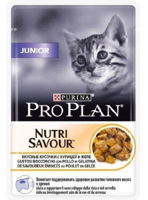 PRO PLAN NUTRISAVOUR Junior для котят_ курица в желе 85гр_