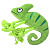 Mr.Kranch Игрушка  для собак "Хамелеон" плюшевая с канатиками и пищалкой 26 см зеленая