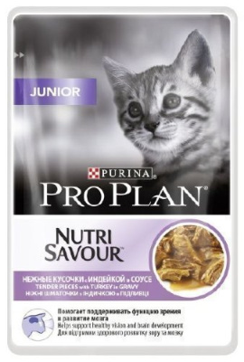 PRO PLAN NUTRISAVOUR Junior для котят_ индейка в соусе 85гр_12238547.
