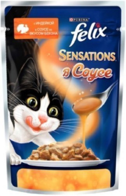 Felix Sensations - консервы для кошек - индейка в соусе со вкусом бекона_12261826