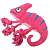 Mr.Kranch Игрушка для собак для собак "Хамелеон" плюшевая с канатиками и пищалкой 26 см розовая